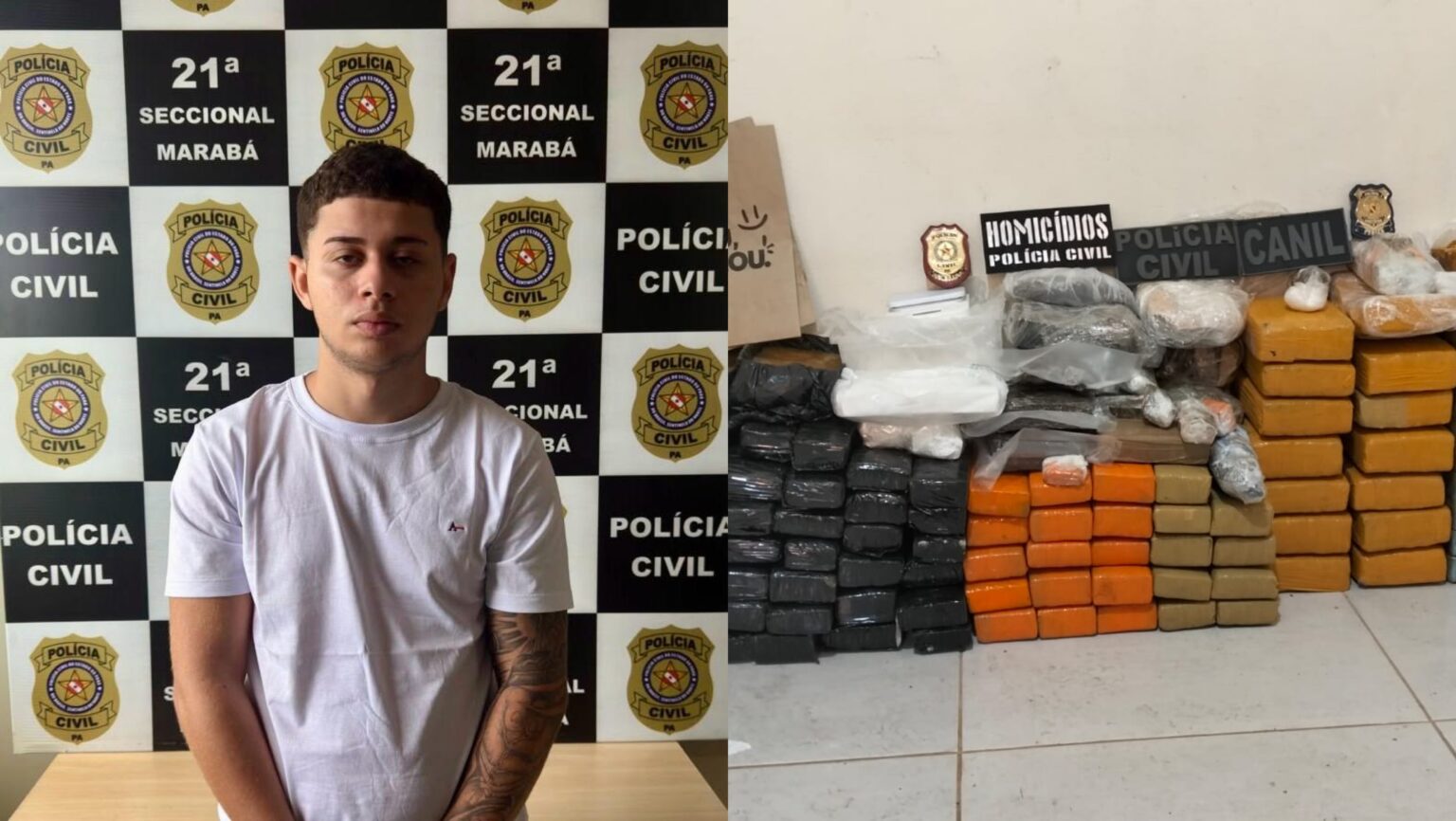 Polícia Civil prende suspeito de homicídio e apreende mais de 236 tabletes de maconha em Marabá
