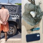 Motociclista cai durante fuga da polícia e é detido com 80 gramas de cocaína em Marabá