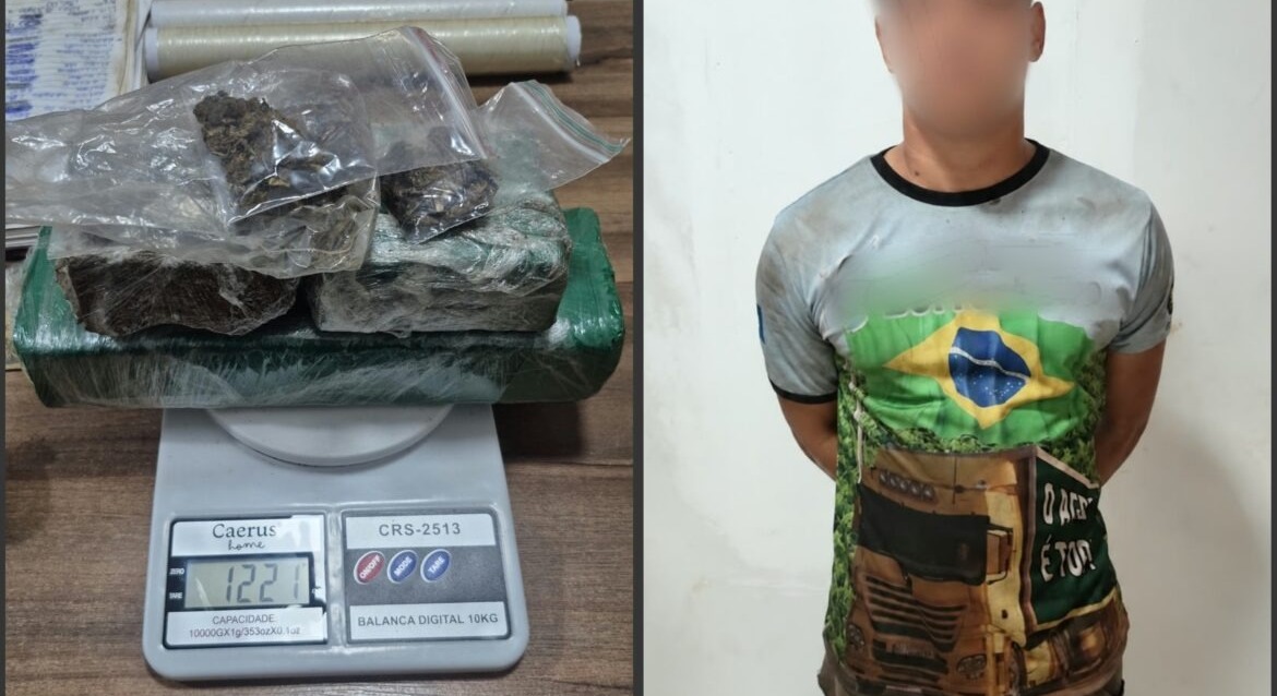 Homem é preso com mais de 1 kg de drogas e tenta oferecer R$ 4 mil a policiais em Parauapebas