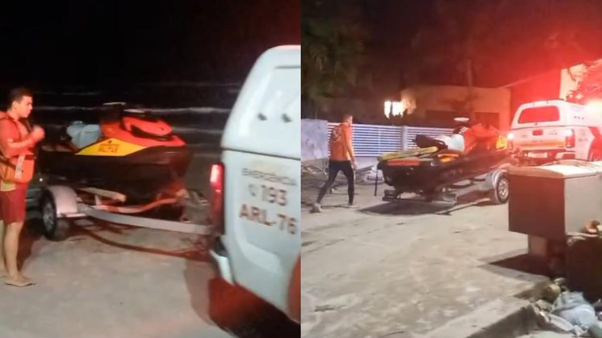 Bombeiros resgatam homem levado pela maré enquanto pescava em Salinas