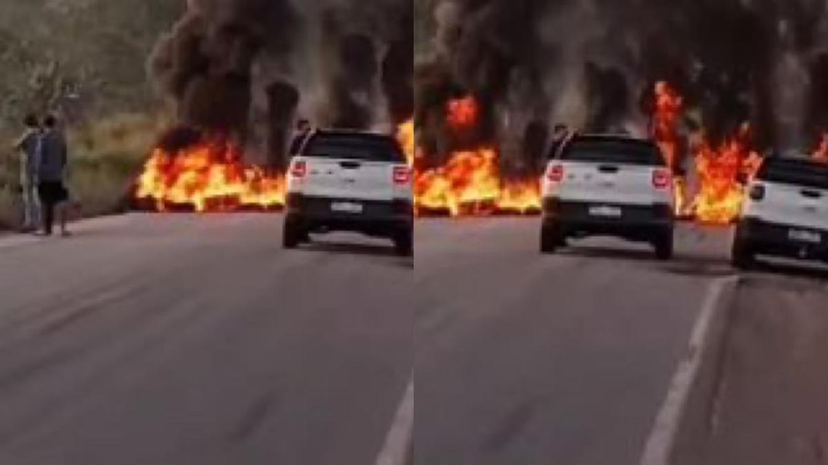 Manifestação bloqueia trânsito na BR-010, em Aurora do Pará