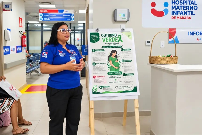 Hospital Materno-Infantil de Marabá realiza ação do Outubro Verde para prevenir sífilis congênita