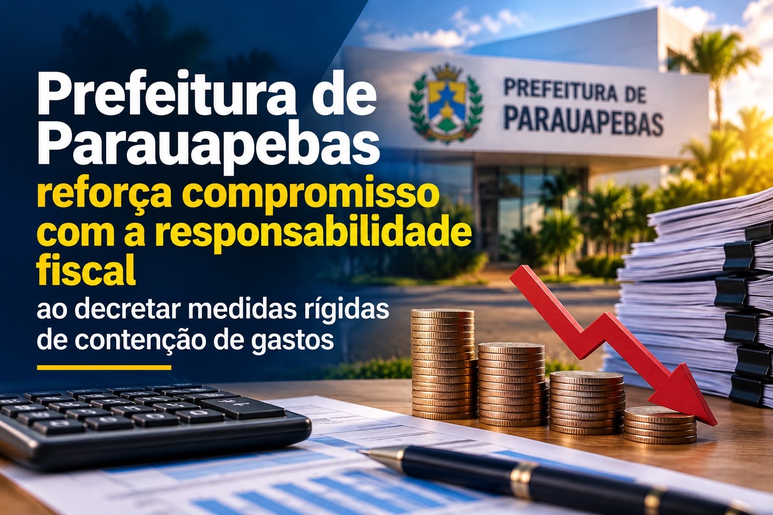 Prefeitura de Parauapebas reforça compromisso com a responsabilidade fiscal ao decretar medidas rígidas de contenção de gastos