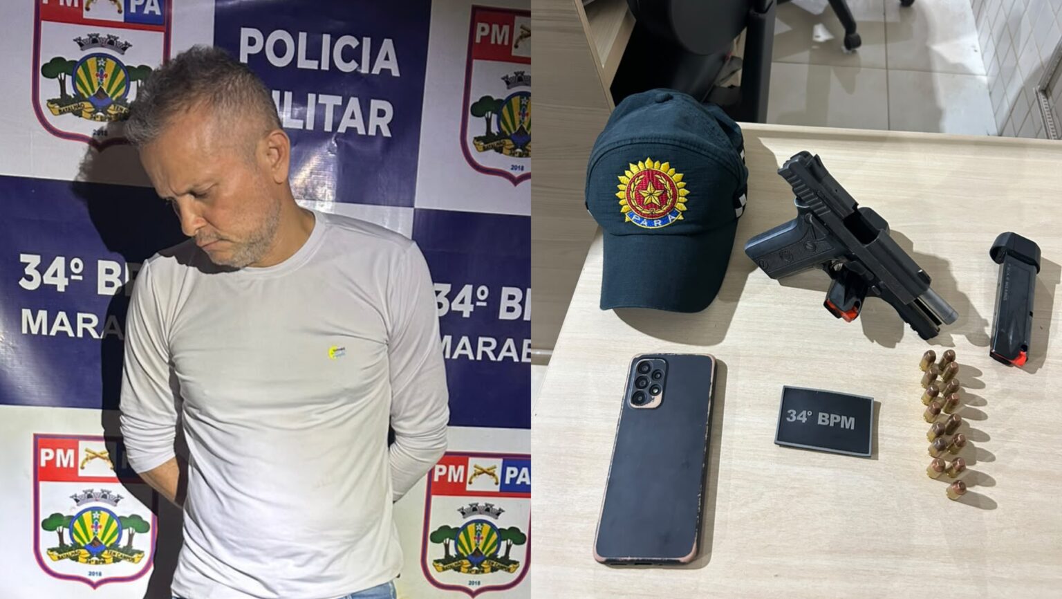 PM prende suspeito com pistola furtada da corporação em Marabá