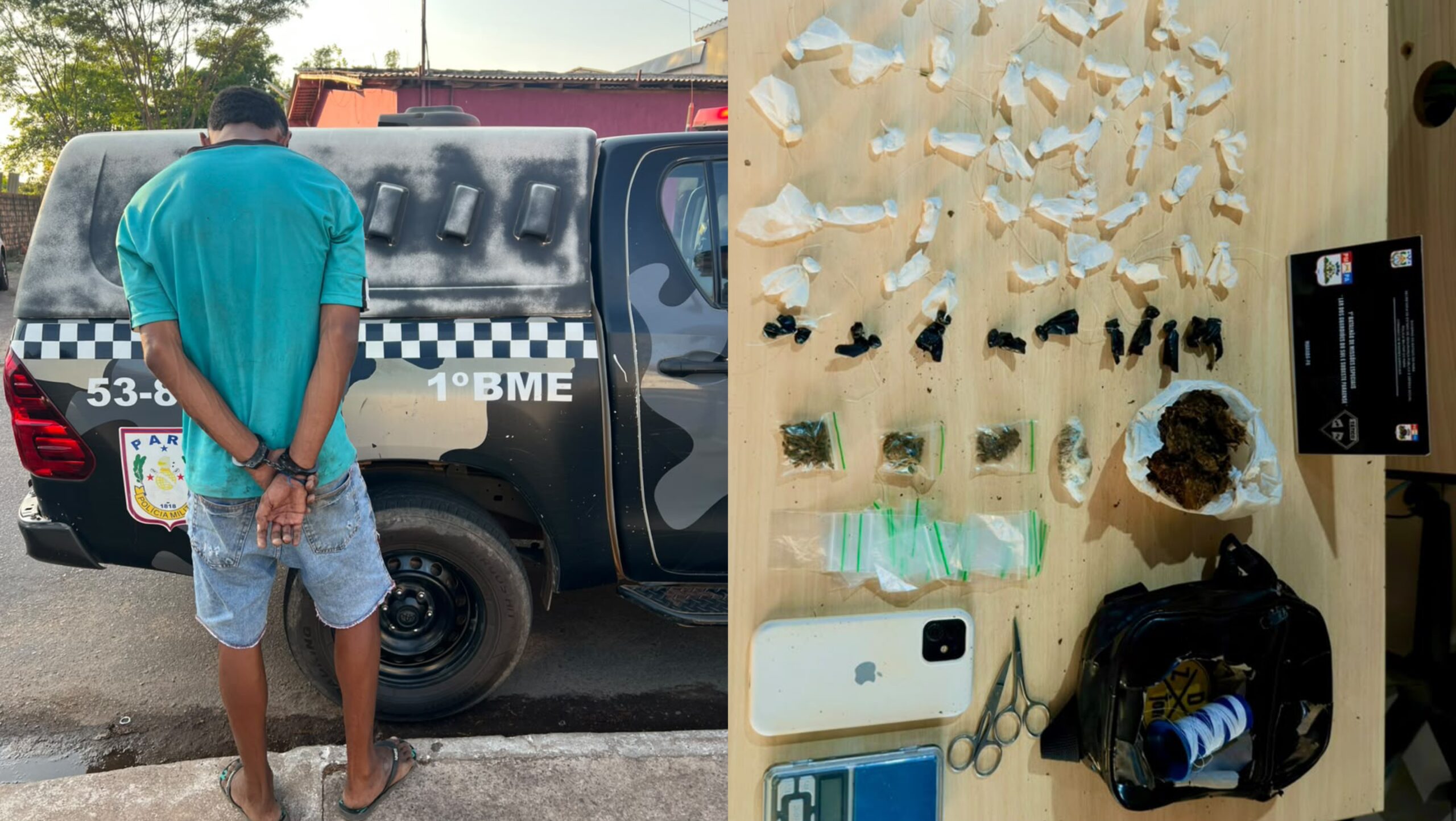 Homem é preso com 54 porções de crack e mais de 120 gramas de maconha em Marabá
